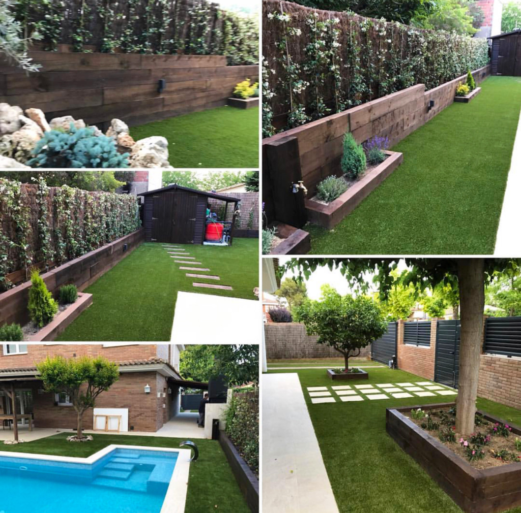 jardin con cesped