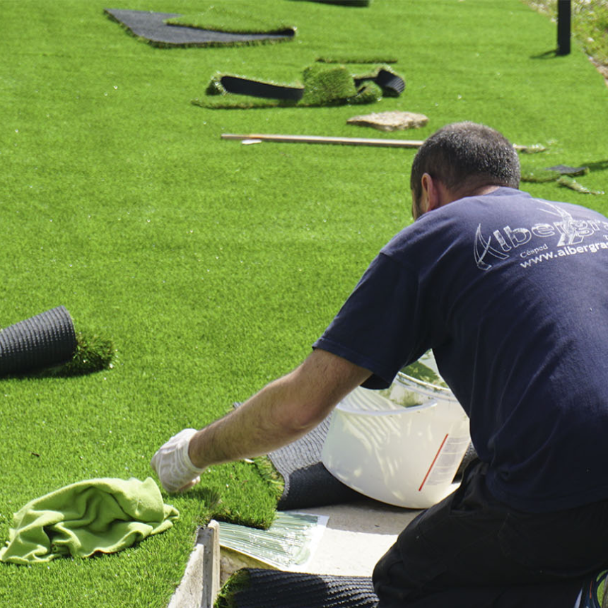 Instalado de césped artificial de Albergrass